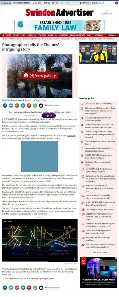 Swindon Advertiser full page