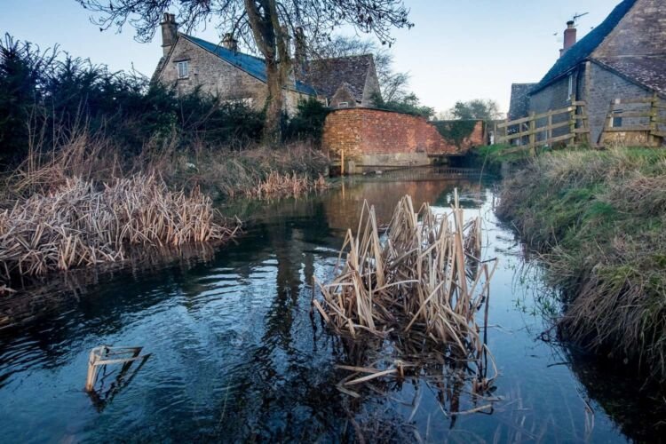 Ashton Keynes village. This is the first village which the River Thames flows through.