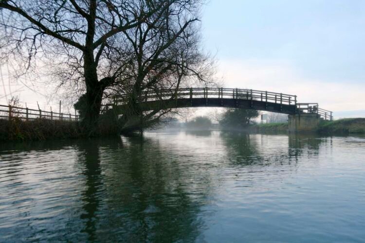 Bridge up-river from Lechlade. River Thames. UK.